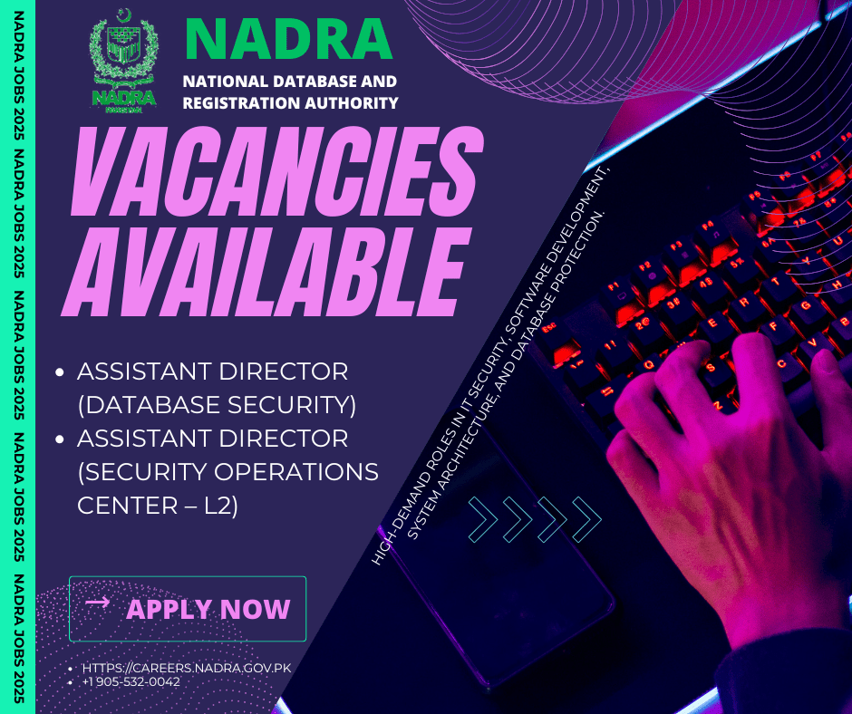 (NADRA Jobs 2025)
(NADRA Jobs)