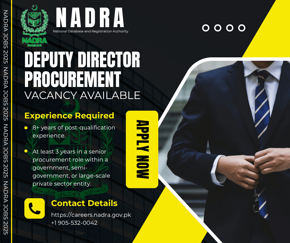 (NADRA Jobs 2025)
(NADRA Jobs)