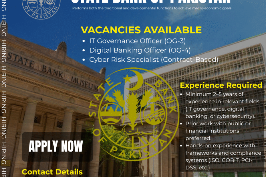 (State Bank of Pakistan) (State Bank of Pakistan Jobs) (Jobs in Karachi city)